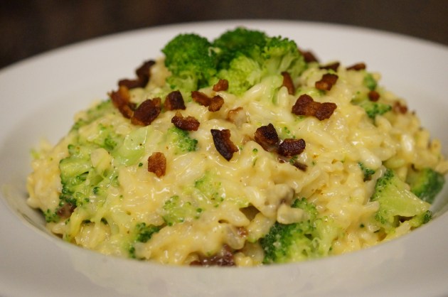 Faux Risotto with Broccoli, Cheddar, and Bacon 