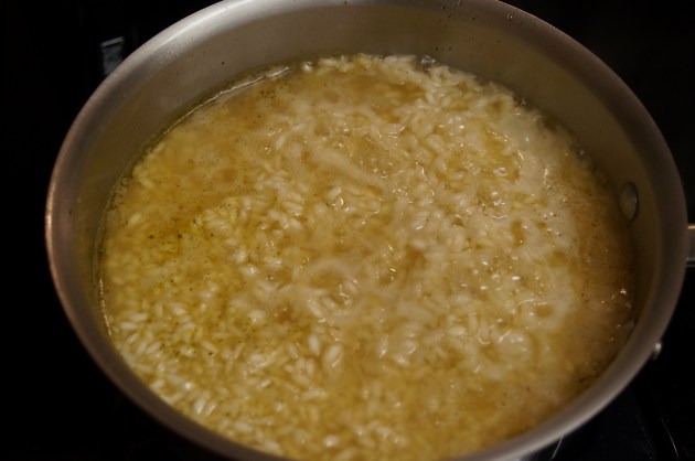 Rice Simmering in Stock